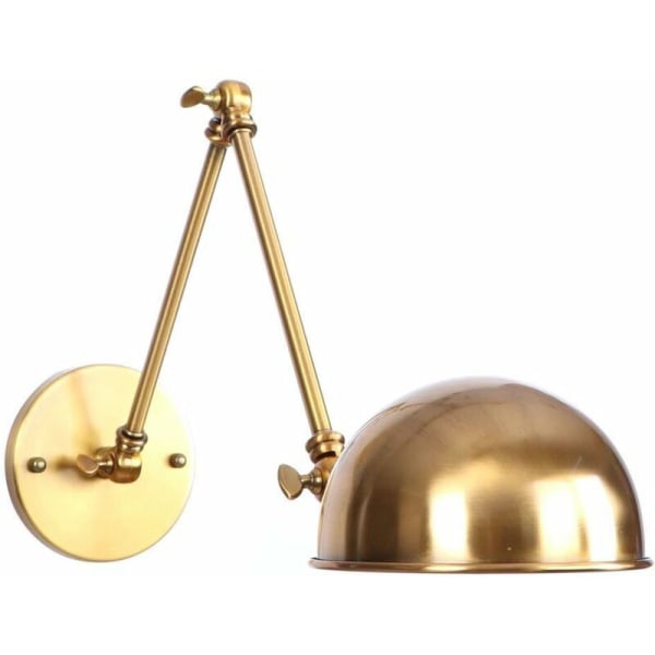 Retro justerbar svängarm industriell vägglampa Retro flexibel arm vägglampa och guld metallskärm