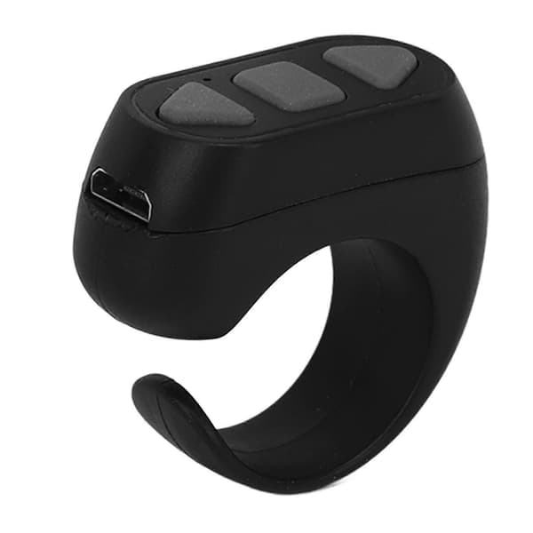 Bluetooth fjernkontrollring - sidevender, selfie, videokontroll for iOS- og Android-enheter