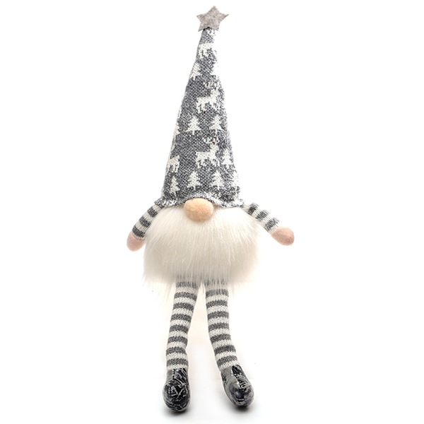 Christmas High Hat Dwarf Gnome för Doll Ornaments Belysning Söt tecknad Dwarf El Gray - A