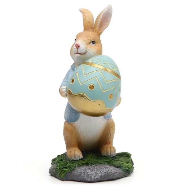 Kanin harpiks håndverk Søt mini dekorativ skrivebordspynt (kanin egg)