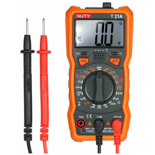 NJTY Mini Non-Contact Digital Multimeter 1999 räknas, med bakgrundsbelyst LCD-magnetadsorption och ficklampa, T21A - T21A