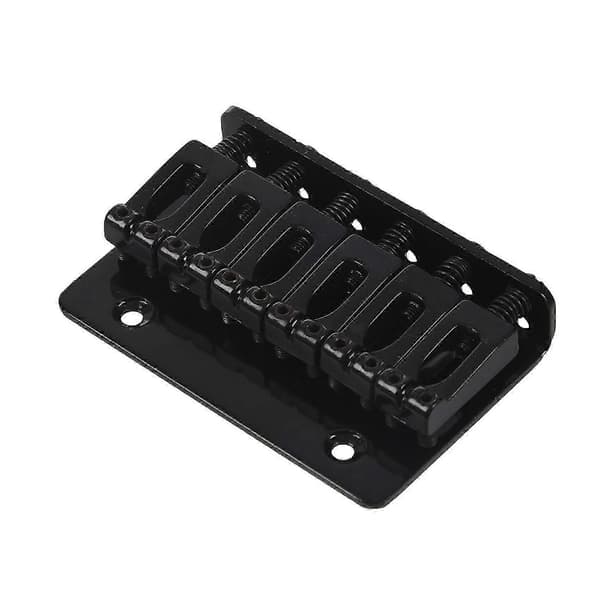 1 set svart 6-strängad fast hardtail gitarrstall & 1 set elgitarr rullstränghållare Black