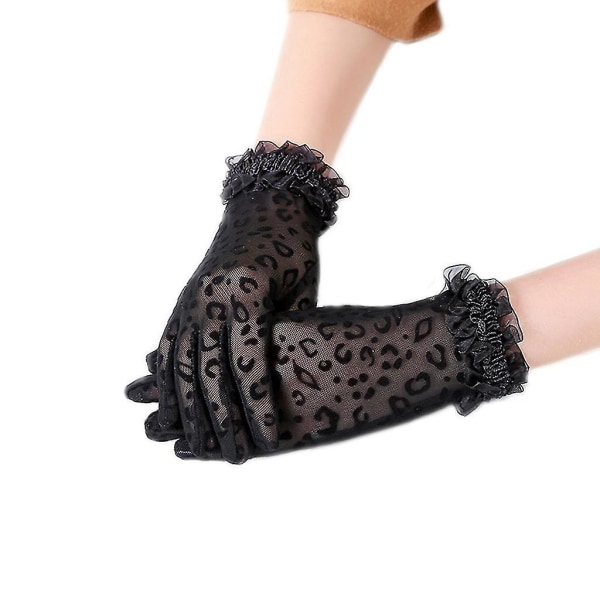 Party Sexy Dressy Gloves Naisten Laadukas Leopard Print pitsikäsineet kohta