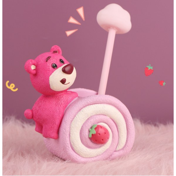 Lilla Strawberry Bear Penholder Resin Craft Desktop Desktop Dekoration Pige Gift Creative Gift (Type A),