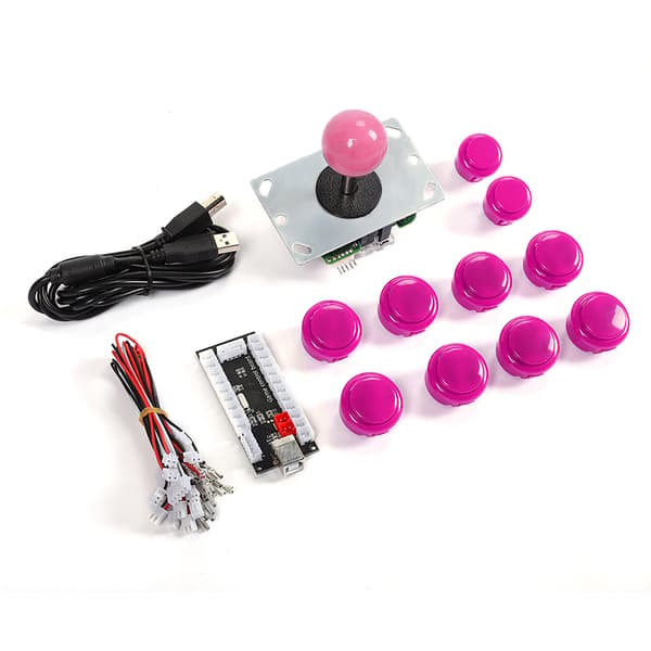 30/24 Kassetteknap 5P Rocker Enkelt Kit Sort USB Kerne Board Arkade Kit Pink
