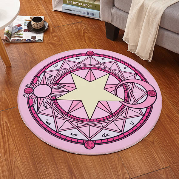 Teppe Sakura Magic Array Teppe Gulvmatte Sklisikker dørmatte Plysj Princess Creative Håndlaget Stue Sofabord Teppe (60 * 60),