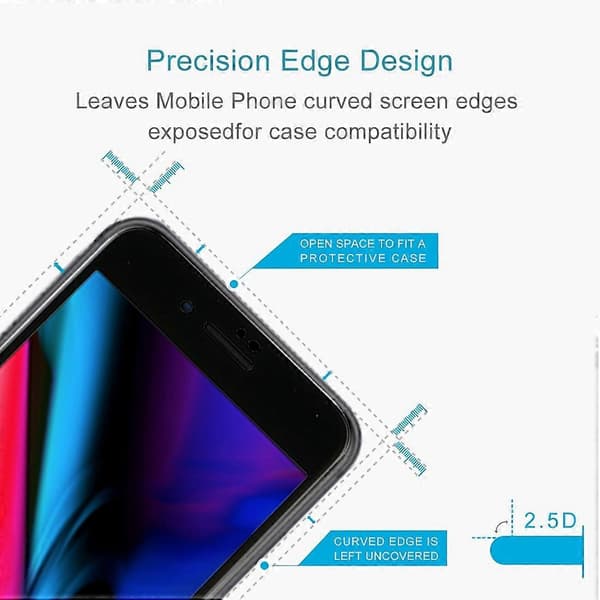 För iPhone 8 Plus & 7 Plus 0,3 mm 9H Ythårdhet 5D Böjt Fullskärm Härdat Glas Skärmskydd Not Specified