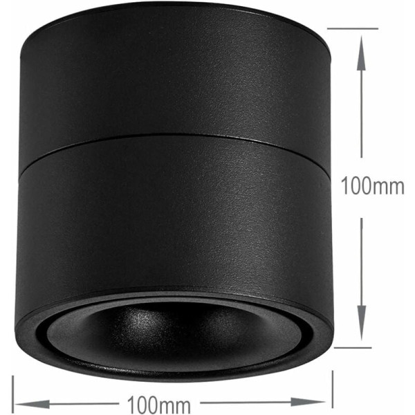 Sort og hvid foldbar COB LED spotlight (sort neutralt lys 10W)