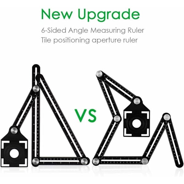 Monteringsverktøy Flisåpningssøker Aluminiumslegering Multi-Angle Fitting Tool Linjal