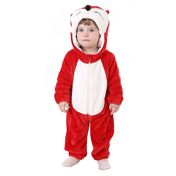 Baby Dinosaur kostym Barn Söt Hoodie Jumpsuit Halloween Red fox 12-18 Months