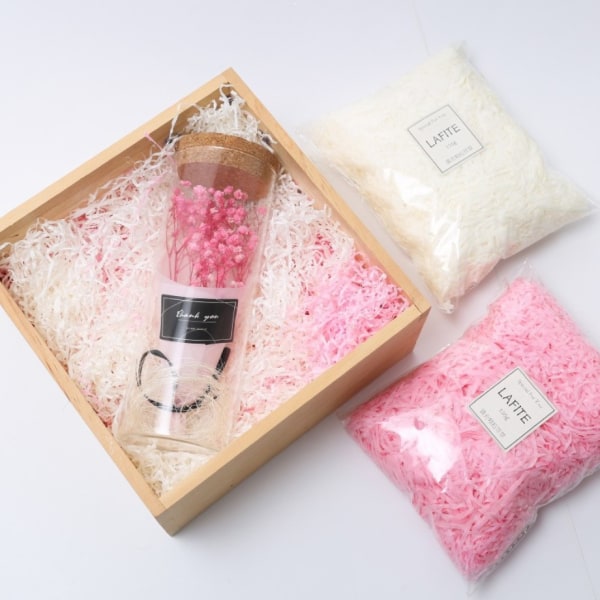 Silputtu pehmopaperi, Raffia Hamper Shred Gift Filling Pink 100g