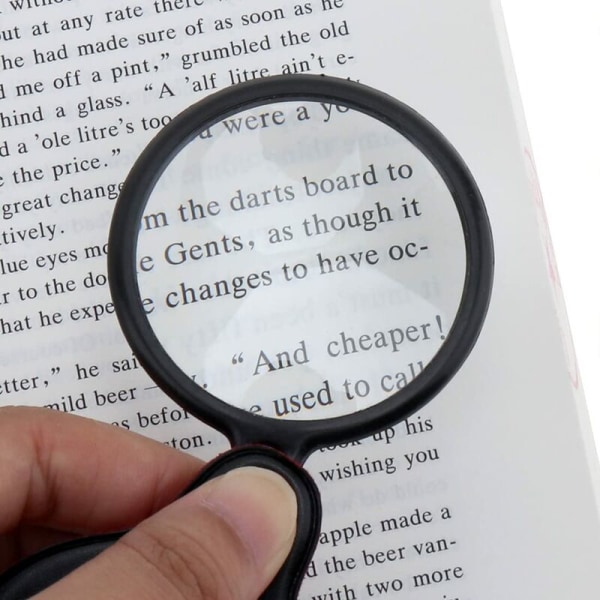 Mini Pocket Magnifier 8X optisk glass med lærveske for kontor, lesing, hobby