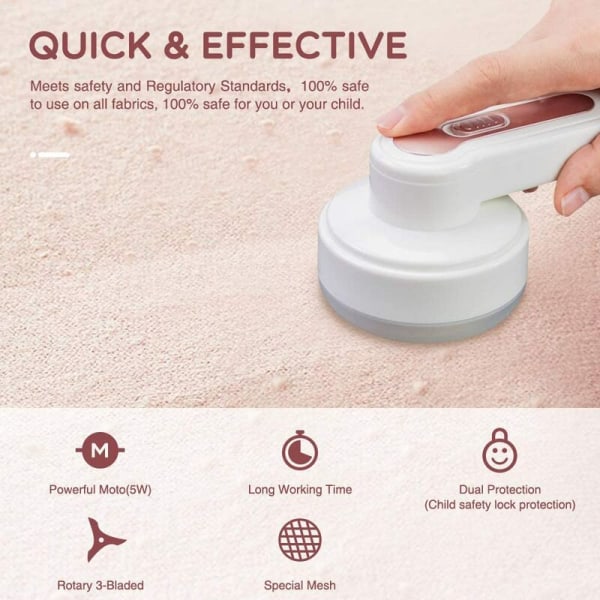 Pilling shaver, elektrisk pilling shaver, bærbar tøjbarbermaskine med USB-port til tøj, sweater, møbler, uldbil