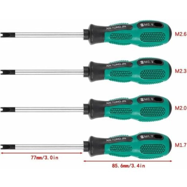 4st/ Set Skruvmejselbitar Skruvmejsel U Gaffel Magnetisk spårskruvmejsel CR-V Multi Hand