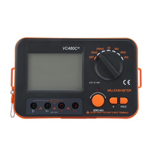 VC480C Digital Milliohmmeter 6 Gear 4 Wire DC Low Resistance Tester