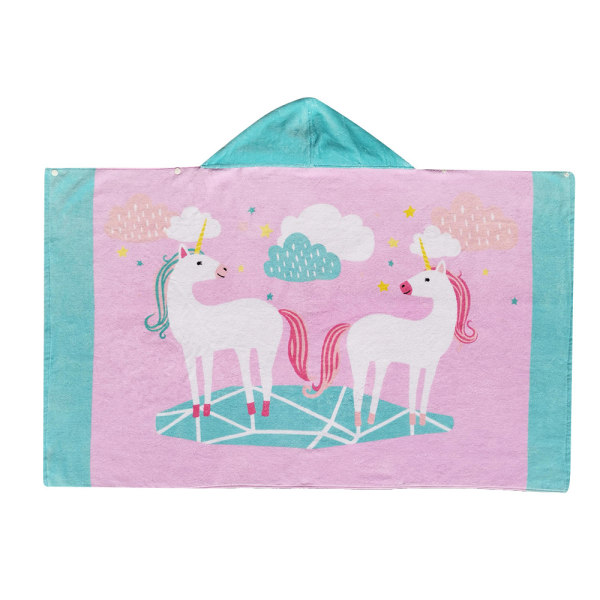 Barnbadrock med huva i bomull Cloud Unicorn dp-24 längd 76cm,