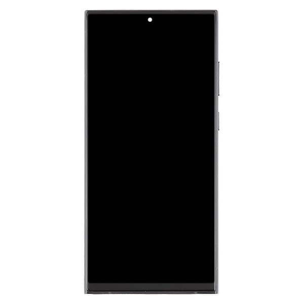 (Ny) För Samsung Galaxy S22 Ultra SM-S908B 6,72 tums TFT LCD-skärm Digitizer Komplett montering med ram, stöder inte fingeravtrycksidentifiering Grey