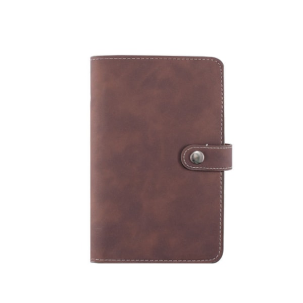 A6 Binder Hud Feeling Hand Account Notebook Notebook Cash Budget Chart PVC Dragkedja Lösblad Business Book (Amber Brown-Single Shell),