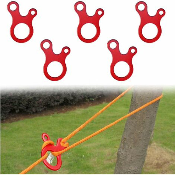 12-pack 3-håls linspännare av aluminiumlegering för utomhustältvandring Camping picknick Fonepro