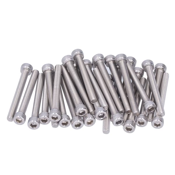 30 stk. M5 Cylindrisk Hoved Hex Skrue A2 Rustfrit Stål Hex Bolt Sæt M5 X 55