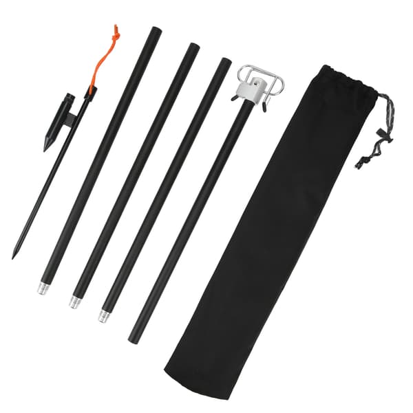 Lyshængende stolpe med foldbare dobbelte kroge Ground Spike Light Stand til udendørs camping
