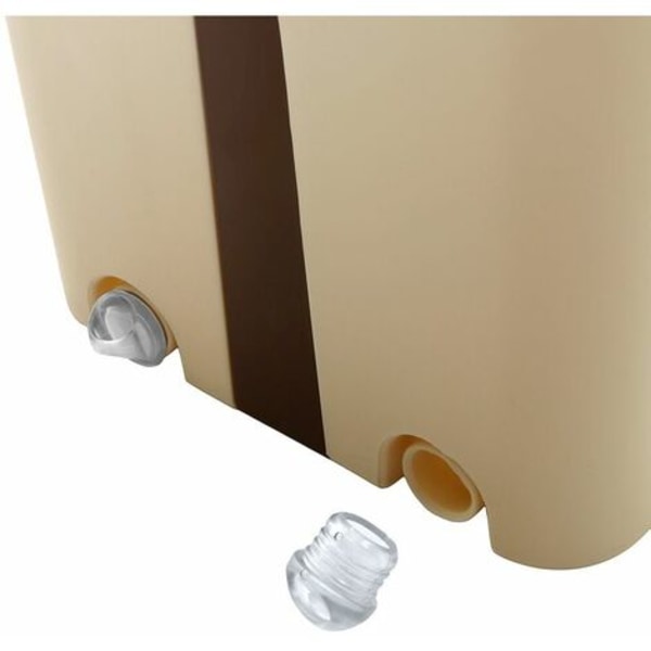 Foldbar fladmoppe 360° rotation med 4 mikrofibermopper + LAVENTE spand (beige)