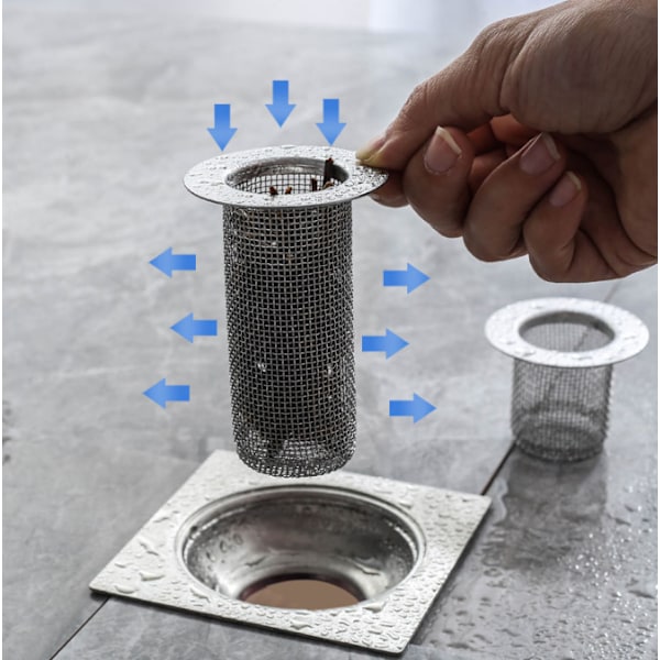 Lille 28-50 mm Badeværelse Rustfrit Stål Gulvafløb Mesh Anti-rotte Anti-hår Filter Kloak Artefakt Vask Pool Debris Filter Mesh Cover,