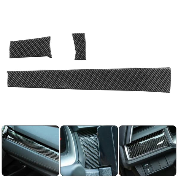 3 st Kolfiber Dashboard Dekaler Passar Honda Civic 2016 2019