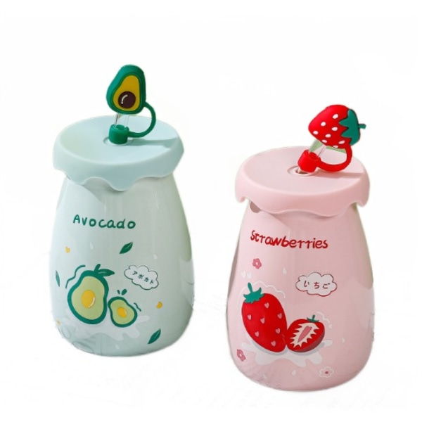 Maitokuppi hedelmämaito teekuppi kotitalouksien keraaminen kuppi olkikuppi pari kuppi (sakepullo plus (avokado))