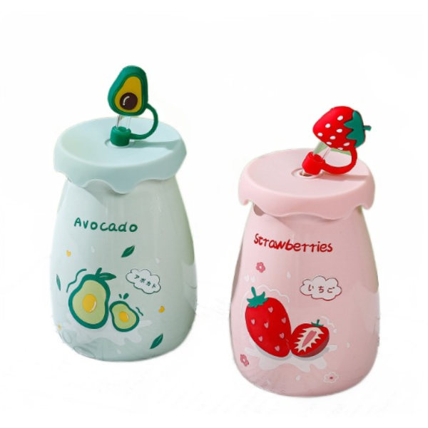 Melkekopp frukt melk te kopp husholdnings keramisk kopp halm kopp par kopp (sake flaske pluss (avokado))