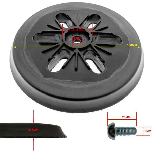 15 cm 6 huller elektrisk sort polerskive Selvklæbende floksandpapir Slibeskive sandpapirmaskine chassis