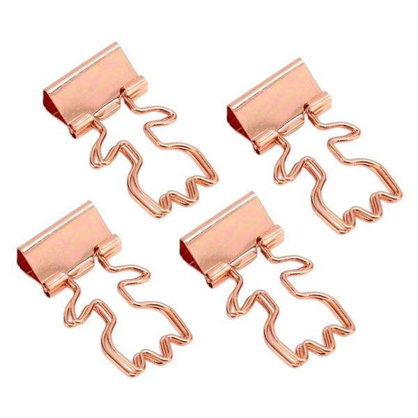 100 stk. rosegold hulede lange hale binder papirclips - smukke blomsterformede hule kontorartikler