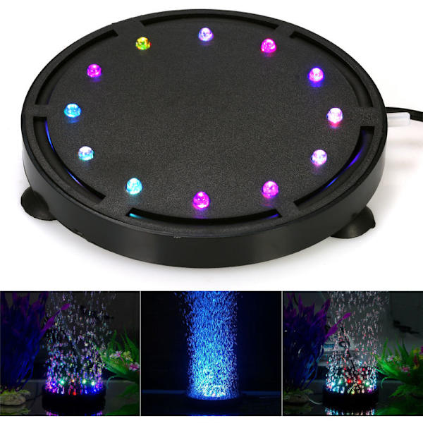 12 LED-boblelampe Aquarium nedsænkelig, farverig luftboblelys nedsænkelig lampe, 12,5 cm LED-belysningsdekoration Colo