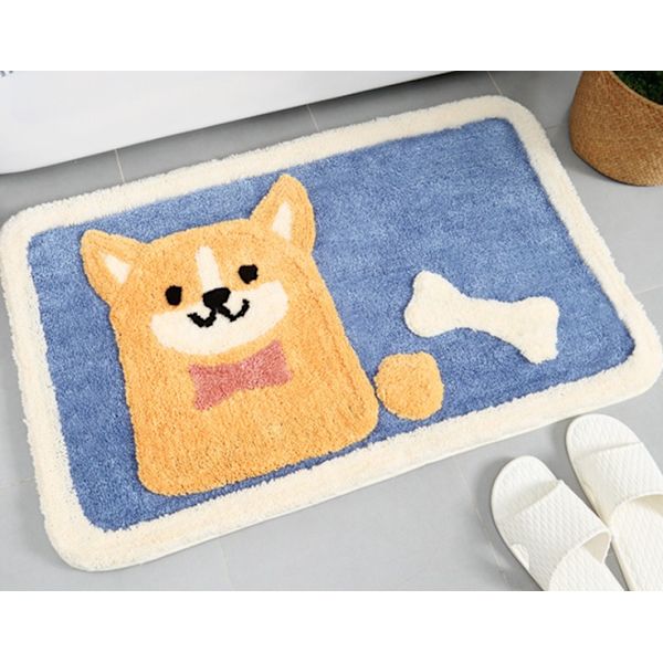 Flokkende teppegulvmatte, inngang til hjemmebaderom sklisikre matte, absorberende matte, 45*65cm, B,