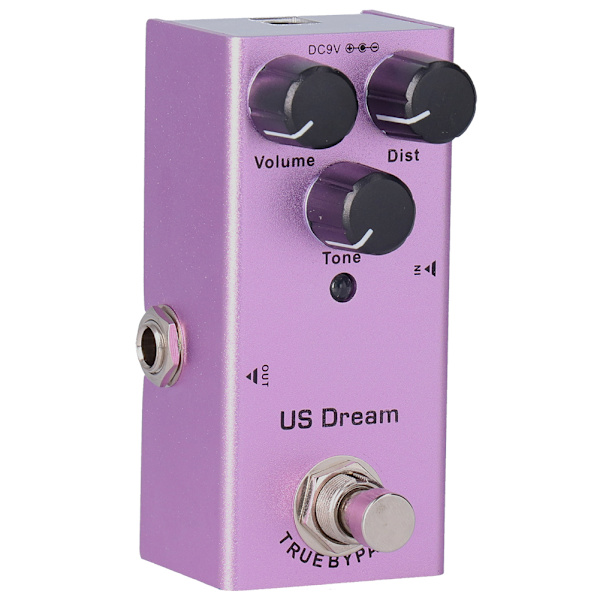US Dream Distortion Mini Gitarr Effektpedal True Bypass Lila DC 9V JDF-4