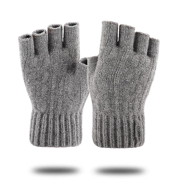 Neulotut sormettomat hanskat Talvi paksut lämpimät kosketusnäyttökäsineet Unisex ulkokäyttöön joustavat joustavat lämpimät puolisormet pyöräilykäsineet