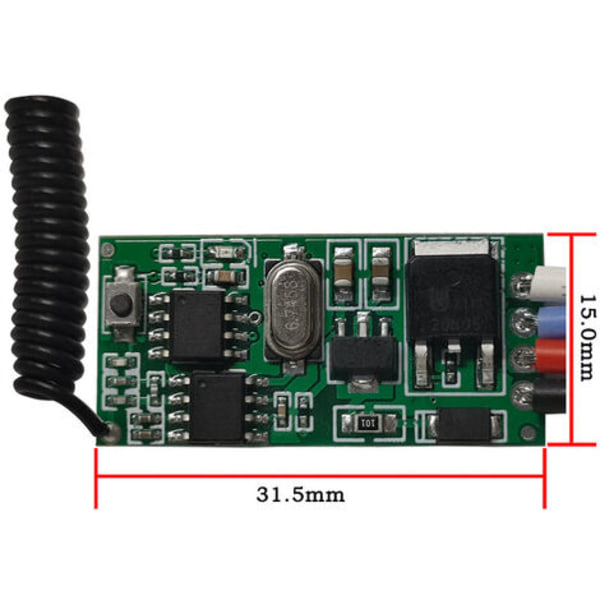 3,6V miniatyr fjärrkontroll, LED-åtkomstkontroll, enkelkrets trådlös fjärrkontroll.