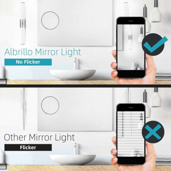 LED-peili ajovalo Kylpyhuonekaappi meikkipeili huurtumista estävä vesivalo (40cm 16W valkoinen valo)，Sopii livinille