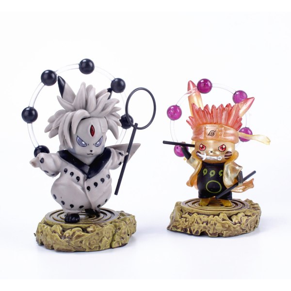 Creative Hand Office of Naruto Aberdeen Six Road Madara Naruto Sasuke To-Dimensjonal Anime Model Case Decoration (5 stykker)