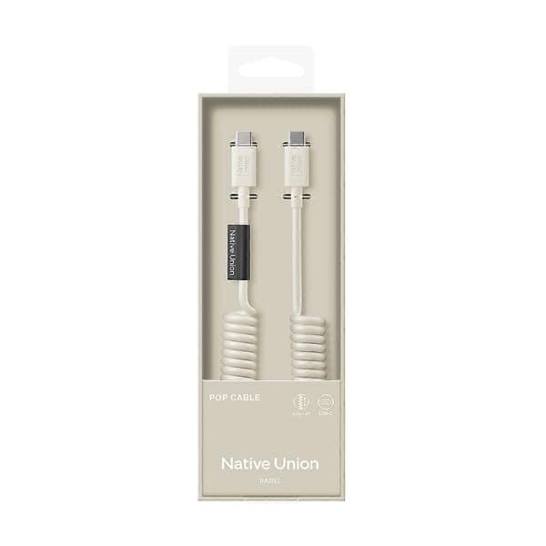 USB-C–USB-C-kaapeli 60W kierretty 1,2m POP-sarja pikalataus Beige