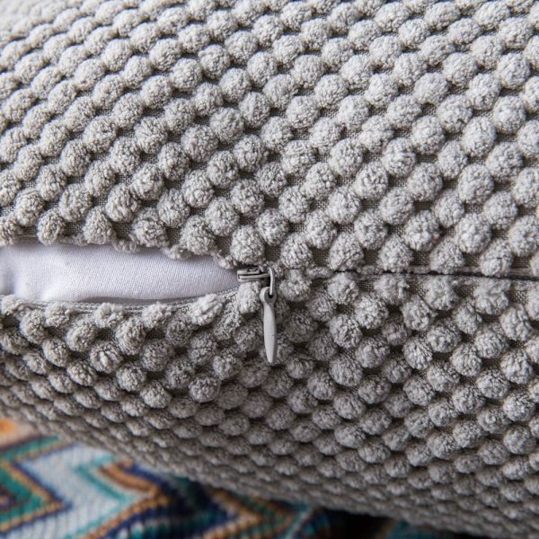 Sett med 2 ananas pellet putetrekk Myke solide dekorative firkantede putetrekk Puter for sofa soverom bil 20"x20", 50x50cm lys grå,