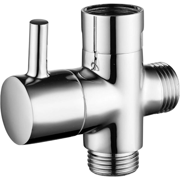 3-vejsventil massivt messing G1/2" universalfitting til håndbruser, krom DSF007