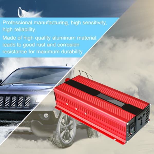 2000W Solar Inverter USB-opladning LCD-display 12V DC til 220V AC