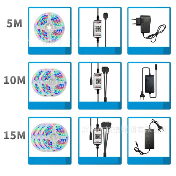 10M LED-nauhavalo, APP-ohjattu, 5050 LED-valonauha kaukosäätimellä, synkronointi musiikin rytmin ja ajastimen F kanssa