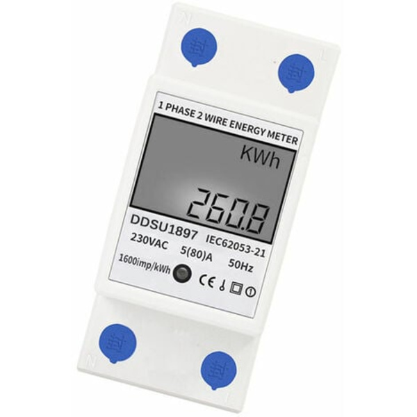 Digitaalinen sähköinen Din-kisko Yksivaiheinen energiamittari Sähkömittarit Yhden sekunnin johtovaiheinen monitoimisähkö M