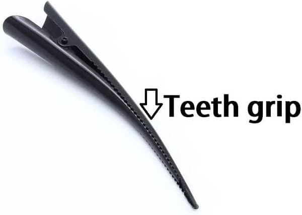 【HT】Ensfarget hårspenne nebbklips stor for styling og oppdeling (svart - 6 stk) black