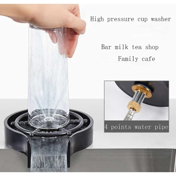 Tumlervasker + svart ABS-basevask i rustfritt stål Tumblerbar høytrykksautomatisk vannglassvasker