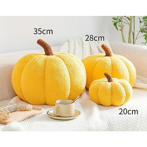 Pumpa plysch leksak Halloween dekor kudde present Yellow 20cm