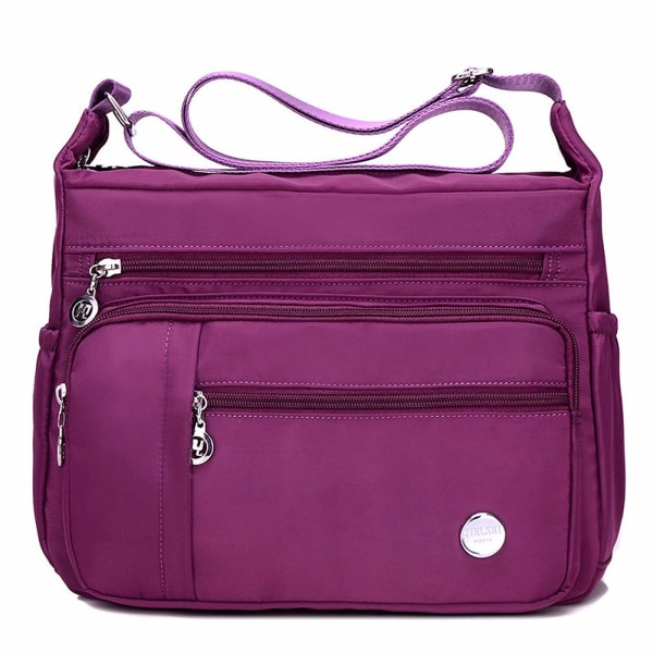 Handväska för kvinnor Rymlig väska med flera fickor Crossbody-väska för kvinnor Modeväska Topphandtag Väska Lila S