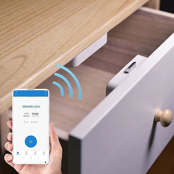 Keyless Stealth Cabinet Lock App Remote Control Bluetooth Smart Drawer Switch Smart Lock Security File Safe Home